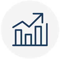 icon of a bar graph increasing trend